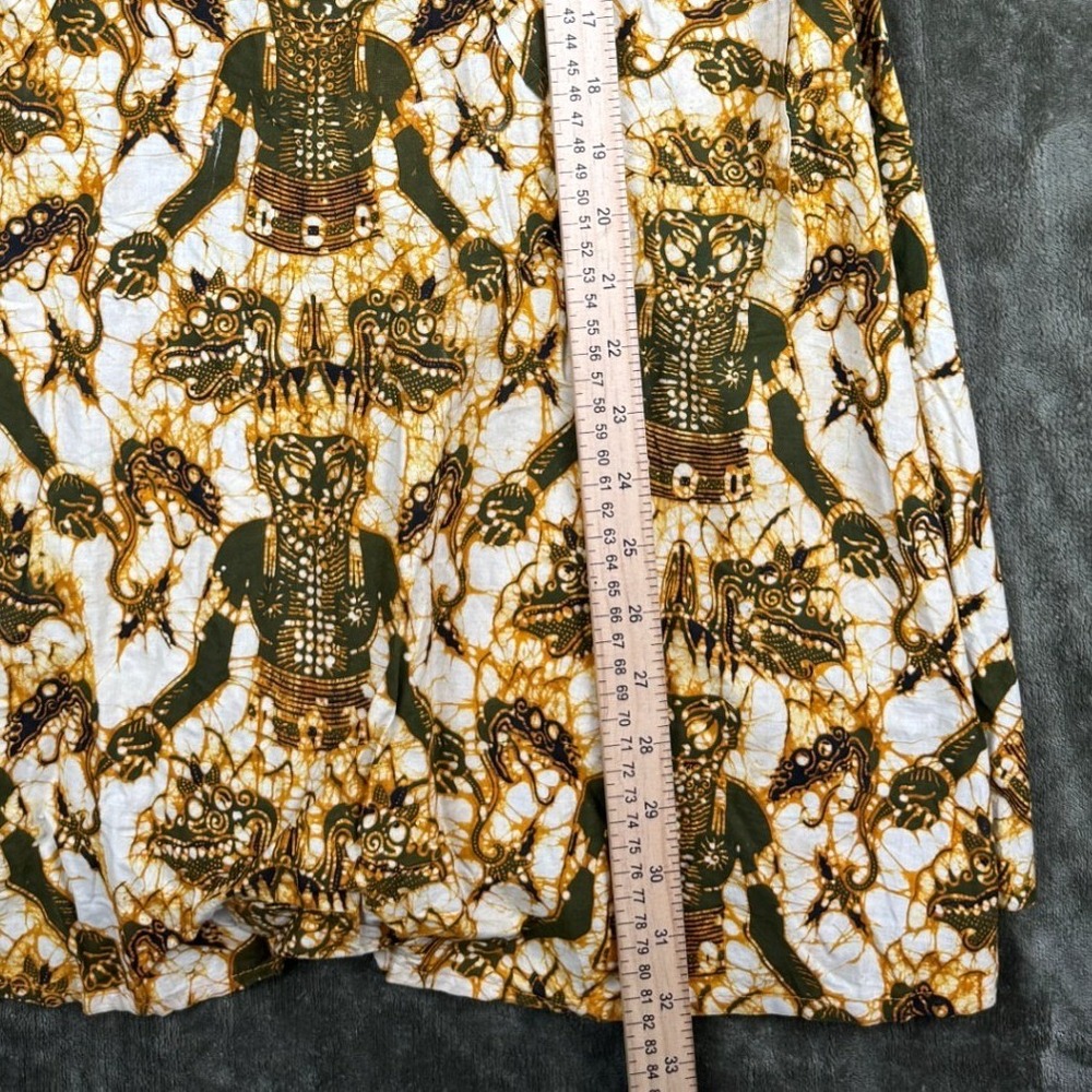 Sleeveless Mini Dress in Olive & Gold Print - Picture 8 of 9